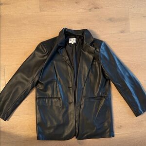 Nakd Black faux Leather blazer for women